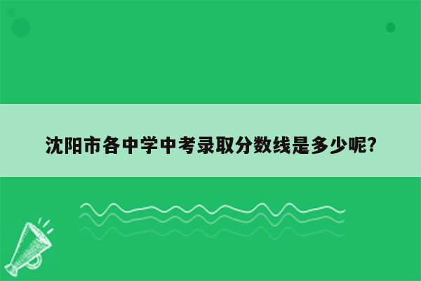 沈阳市各中学中考录取分数线是多少呢?