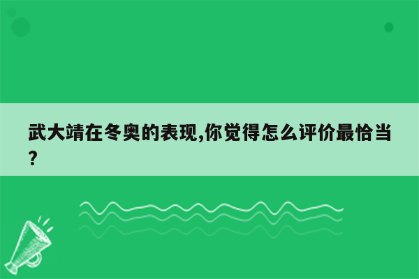 武大靖在冬奥的表现,你觉得怎么评价最恰当?