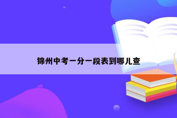 锦州中考一分一段表到哪儿查