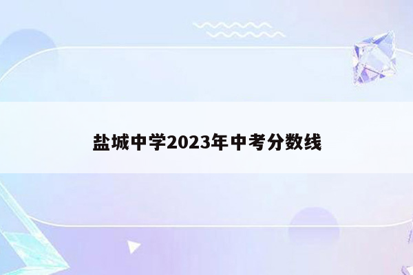 盐城中学2023年中考分数线