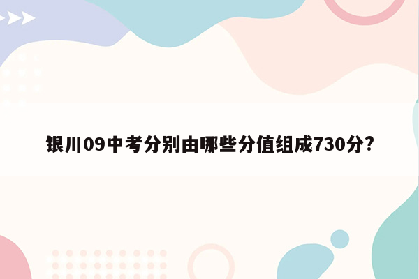 银川09中考分别由哪些分值组成730分?