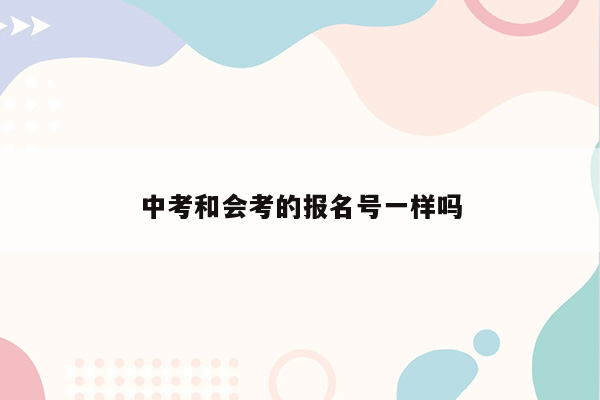 中考和会考的报名号一样吗