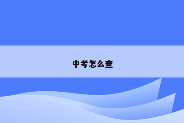 中考怎么查