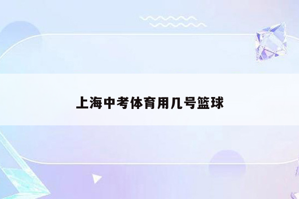 上海中考体育用几号篮球