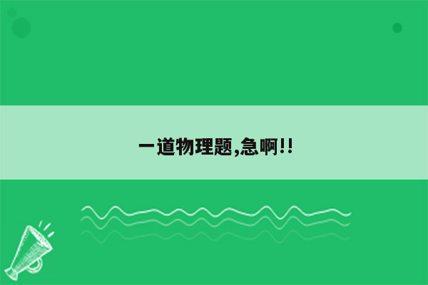 一道物理题,急啊!!
