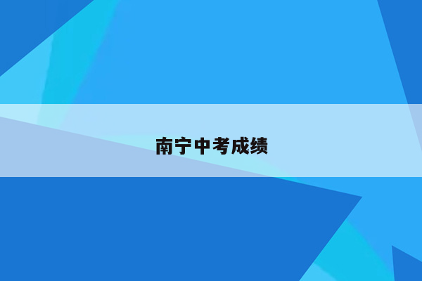 南宁中考成绩