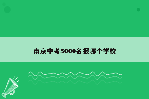 南京中考5000名报哪个学校
