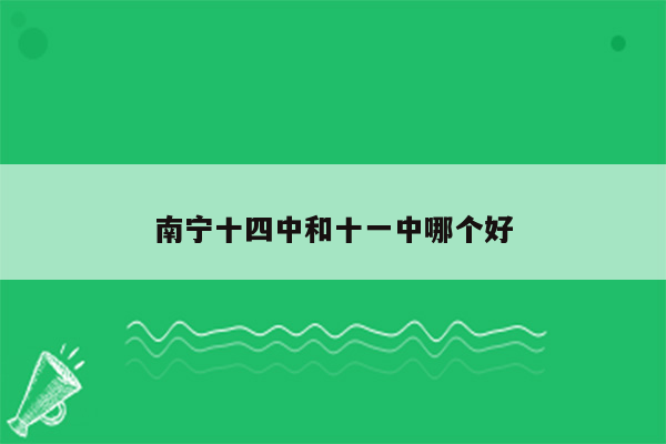 南宁十四中和十一中哪个好