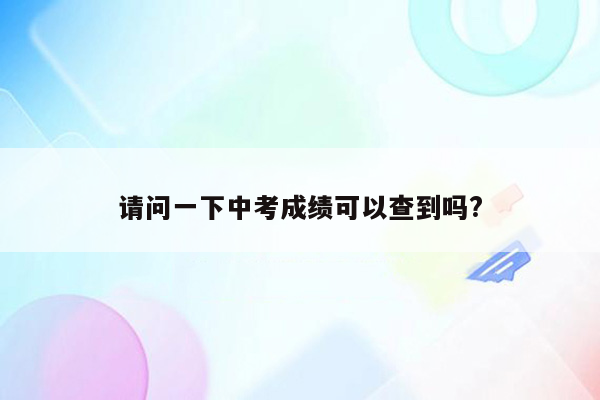 请问一下中考成绩可以查到吗?