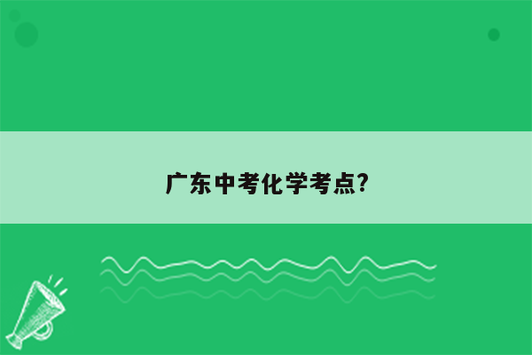 广东中考化学考点?