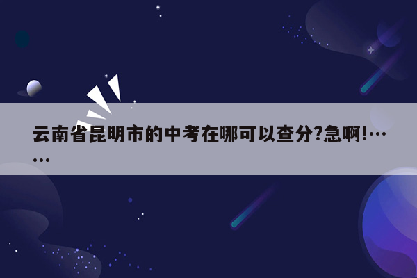 云南省昆明市的中考在哪可以查分?急啊!……