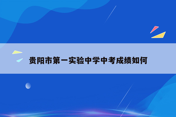 贵阳市第一实验中学中考成绩如何