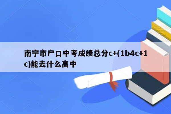 南宁市户口中考成绩总分c+(1b4c+1c)能去什么高中