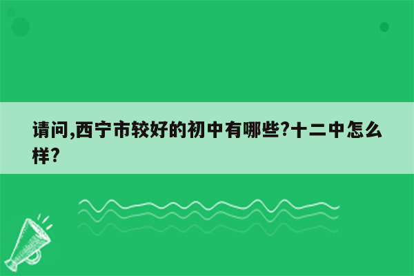 请问,西宁市较好的初中有哪些?十二中怎么样?
