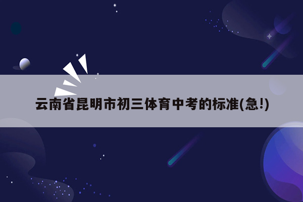 云南省昆明市初三体育中考的标准(急!)