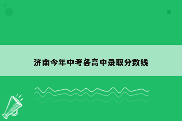 济南今年中考各高中录取分数线