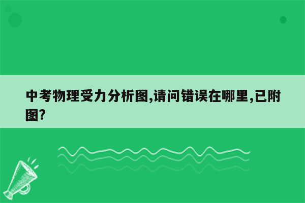 中考物理受力分析图,请问错误在哪里,已附图?