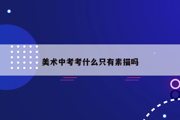 美术中考考什么只有素描吗
