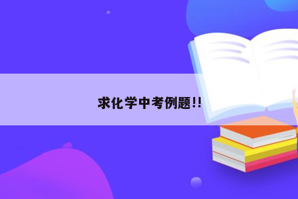求化学中考例题!!