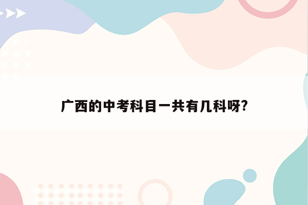 广西的中考科目一共有几科呀?