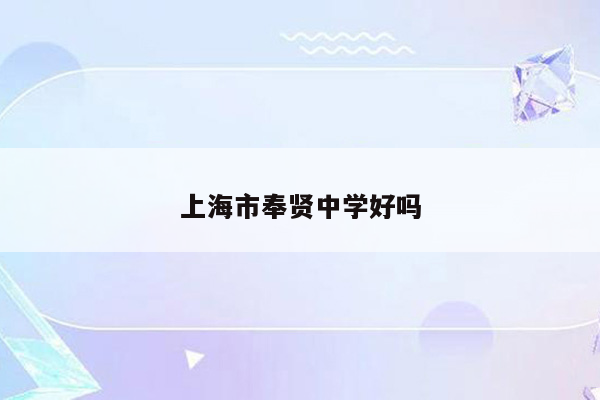 上海市奉贤中学好吗