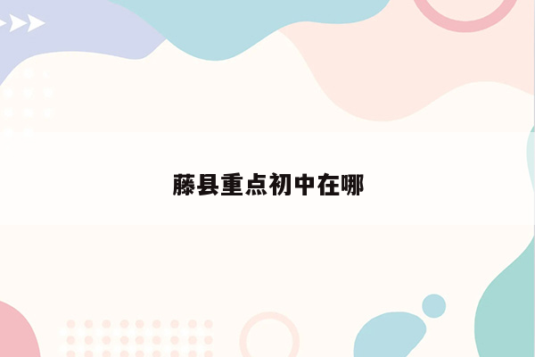 藤县重点初中在哪