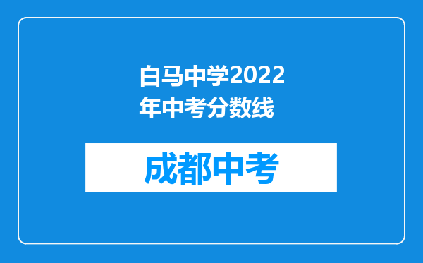 白马中学2022年中考分数线