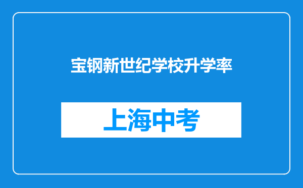 宝钢新世纪学校升学率