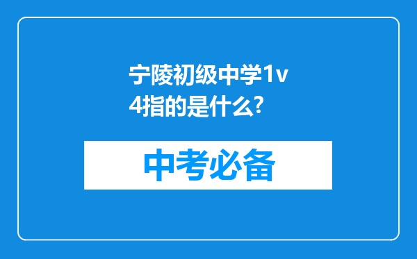宁陵初级中学1v4指的是什么?