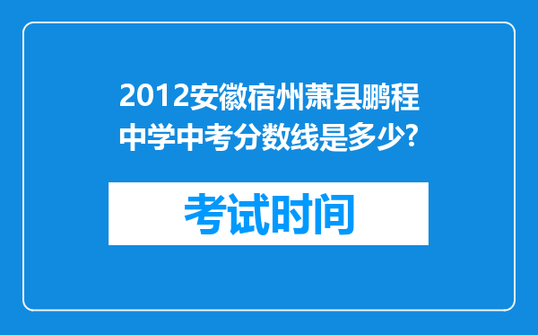 2012安徽宿州萧县鹏程中学中考分数线是多少?