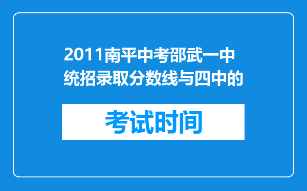 2011南平中考邵武一中统招录取分数线与四中的