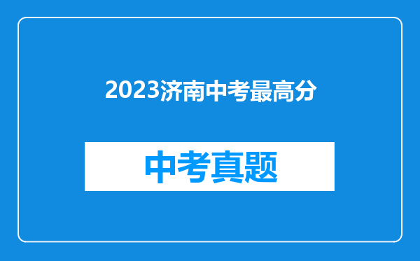 2023济南中考最高分