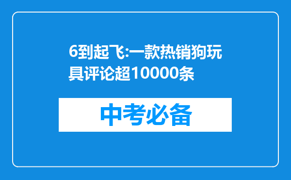 6到起飞:一款热销狗玩具评论超10000条