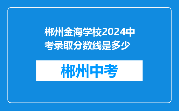 郴州金海学校2024中考录取分数线是多少