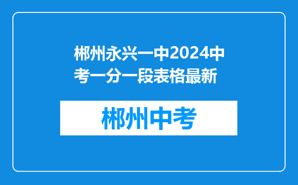 郴州永兴一中2024中考一分一段表格最新