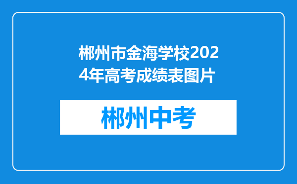 郴州市金海学校2024年高考成绩表图片