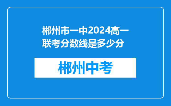 郴州市一中2024高一联考分数线是多少分