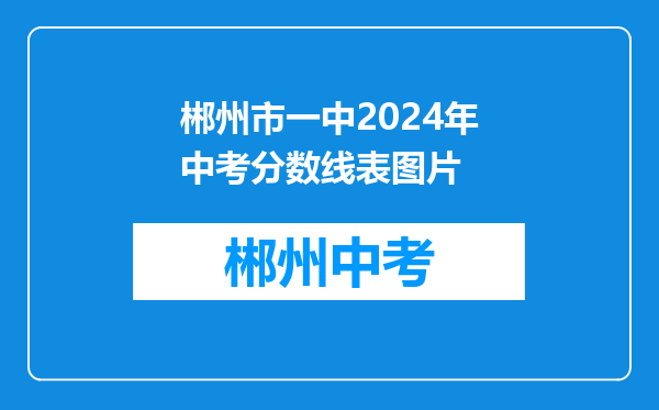 郴州市一中2024年中考分数线表图片