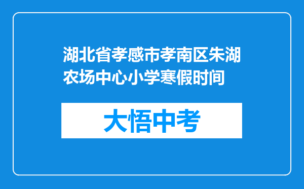 湖北省孝感市孝南区朱湖农场中心小学寒假时间