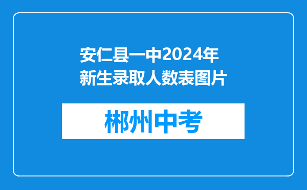 安仁县一中2024年新生录取人数表图片