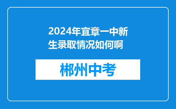 2024年宜章一中新生录取情况如何啊