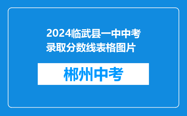 2024临武县一中中考录取分数线表格图片