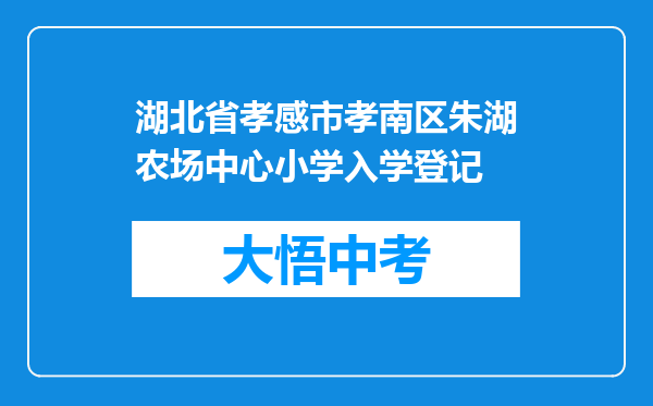湖北省孝感市孝南区朱湖农场中心小学入学登记