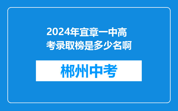2024年宜章一中高考录取榜是多少名啊