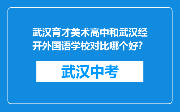 武汉育才美术高中和武汉经开外国语学校对比哪个好？