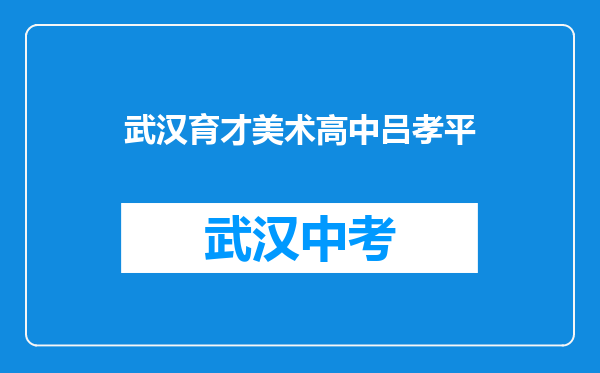 武汉育才美术高中吕孝平