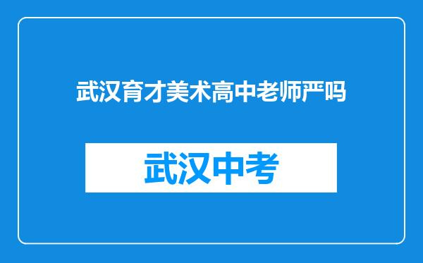 武汉育才美术高中老师严吗
