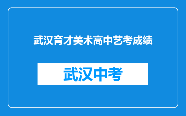 武汉育才美术高中艺考成绩
