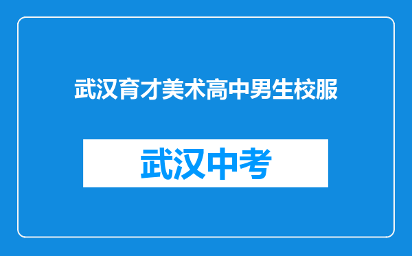 武汉育才美术高中男生校服