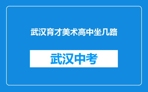 武汉育才美术高中坐几路
